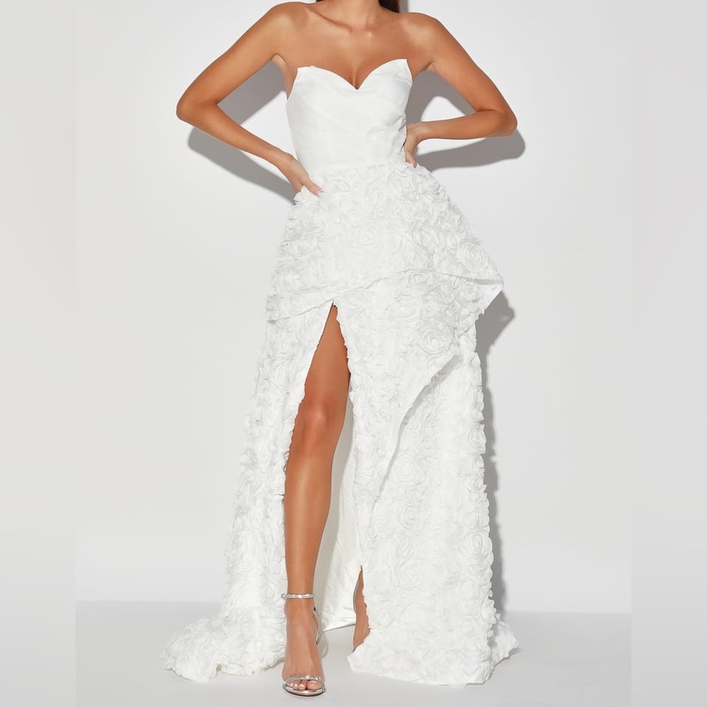 NEW White Strapless Maxi Wedding Dress